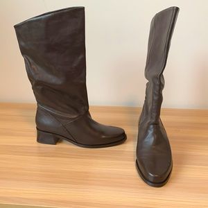 Dark Brown Markon Leather Calf Boots Size 7.5